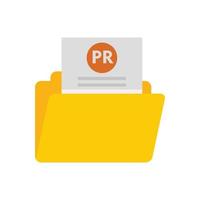 Pr doc folder icon flat isolated vector