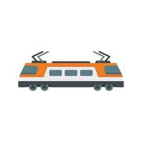 City electric train icon flat isolated vector