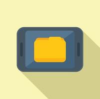 Tablet database icon flat vector. Platform system vector