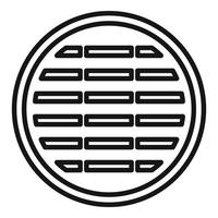 Canalization manhole icon outline vector. City road vector