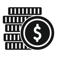 Auction coin stack icon simple vector. Price sell vector