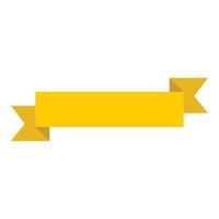 Yellow ribbon icon, flat style vector