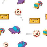 Valet parking pattern, cartoon style vector