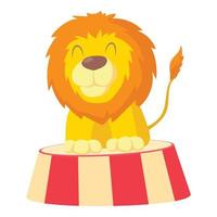 Circus lion icon, cartoon style vector