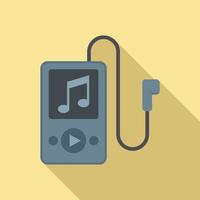 Music player icon flat vector. Playlist song vector