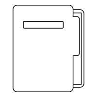 Document folder icon, outline style vector