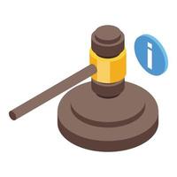 Case gavel icon isometric vector. Business research vector