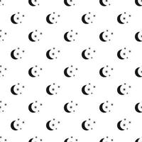 Crescent and star pattern, simple style vector