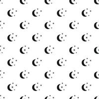 Crescent and star pattern, simple style vector