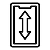 Smartphone display icon outline vector. Screen touch vector