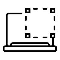 Snapshot laptop icon outline vector. Cam image vector