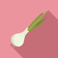 Chinese chive icon flat vector. Onion garlic vector