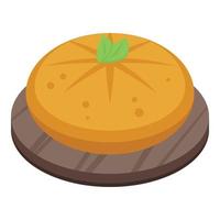 Pie cake icon isometric vector. Food travel vector