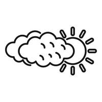 Sun under cloud icon outline vector. Rain forecast vector