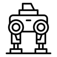 vector de contorno de icono de robot ai. niño androide