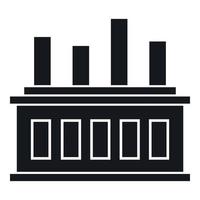 icono de edificio de fábrica industrial, estilo simple vector