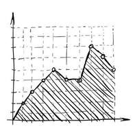 Growth chart infographics, hand drawn style vector