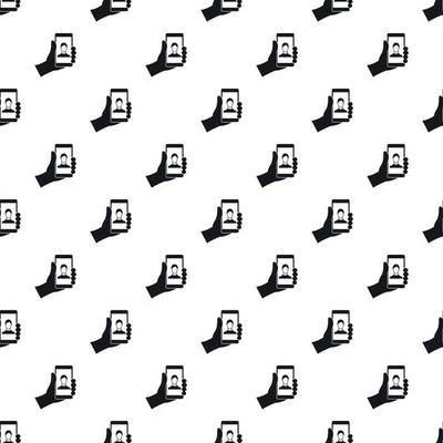 Man taking selfie photo on smartphone pattern
