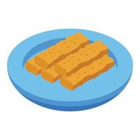 Snack icon isometric vector. Cuisine milk vector