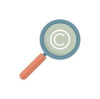 Marketing magnifier icon flat isolated vector