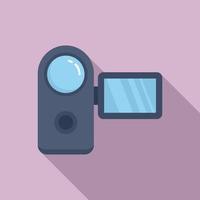 Panel camera icon flat vector. Video camcorder vector