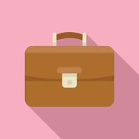 Diplomat briefcase icon flat vector. Work bag vector