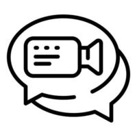 Video conference chat icon outline vector. Online group vector