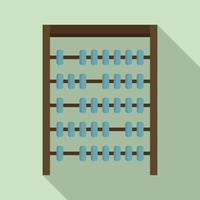 Counting abacus icon flat vector. Math toy vector