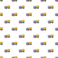 Concrete mixer machine pattern, cartoon style vector