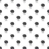 Human brain with sensors pattern, simple style vector