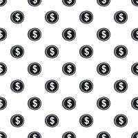 Coin with dollar sign pattern, simple style vector