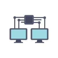Machine learning network icon flat isolated vector