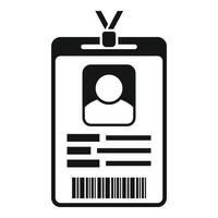 Id card template icon simple vector. Office pass vector