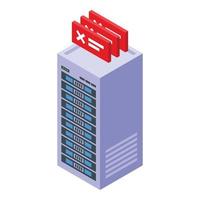 Security server icon isometric vector. Data software vector