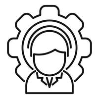 Gear support icon outline vector. Office service vector