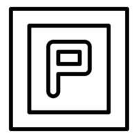 Parking road sign icon outline vector. Park lot vector