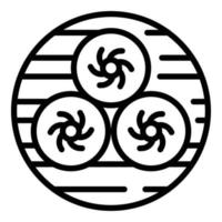 lindo vector de contorno de icono baozi. taiwán bao