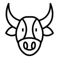 vector de contorno de icono de cabeza de toro. raza de vaca
