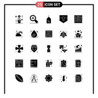 Set of 25 Modern UI Icons Symbols Signs for money cash label shield protect Editable Vector Design Elements