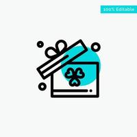 Gift Box Ireland turquoise highlight circle point Vector icon