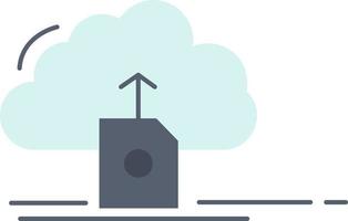 cloud upload save data computing Flat Color Icon Vector