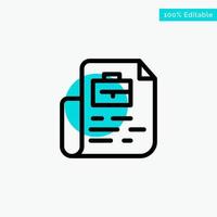 Document Job File Bag turquoise highlight circle point Vector icon