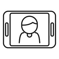 Online video call icon outline vector. Student class vector