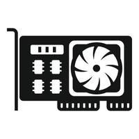 Gpu card cooler icon simple vector. Cpu chip vector