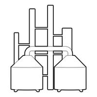 icono de tanques, estilo de esquema vector