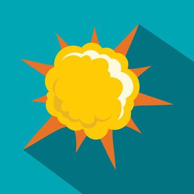 Powerful explosion icon, flat style