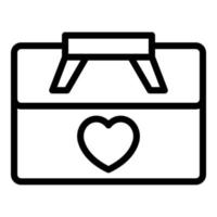 Love cosmetic bag icon outline vector. Case beauty vector