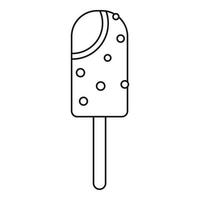 icono de helado, estilo de contorno vector