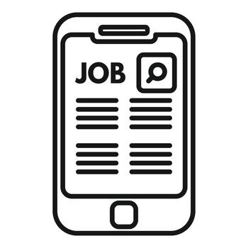 Online job icon outline vector. Computer interview vector