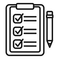 To do list icon outline vector. Exam test vector